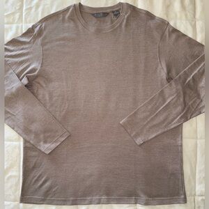 Cremieux Signature Label Long Sleeve T-Shirt - Tan. XL